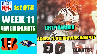 Cincinnati Bengals vs Baltimore Ravens WEEK 11 FULL 1st QTR (11/16/23)  NFL Highlights 2023