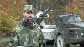 A Swedish Armed Forces demonstrates the highly mobile Archer Artillery System