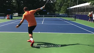 Stan Wawrinka hitting practices at CitiOpen 2018