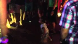 Dancing baby outside Cafe Mambo Ibiza