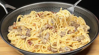 I want to cook it every day! Pasta with cream sauce for dinner in 10 minutes❗