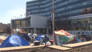 Encampment outside Hamilton City Hall continues