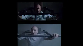 Shot for Shot "Unbreakable" Bench Press Scene Split Screen