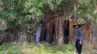 Help single mother clean up the small house overgrown with trees