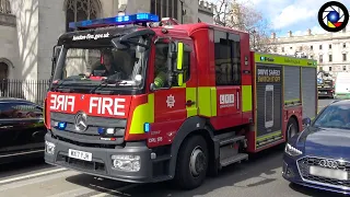 Fire Engine Responding - London Fire Brigade with lot of Bullhorn.