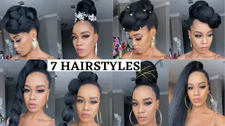 🔥7 QUICK & EASY HAIRSTYLES USING BRAIDING HAIR / Protective Style / Tupo1