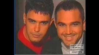 Zezé di Camargo & Luciano em sessão de fotos para seu novo CD, no programa Video Show, em 1999