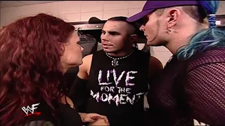 Hardy Boyz & Lita segment after Matt accidentally gave Lita a black eye