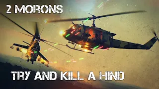 2 Morons In UH-1H Huey Try and Kill an Mi-24 Hind | Digital Combat Simulator | DCS | Dogfight |