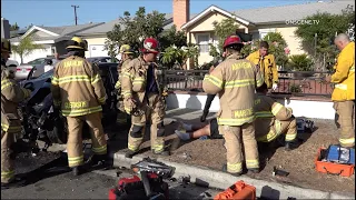 Sports Car Collides Into Multiple Cars, Four Injured | Anaheim