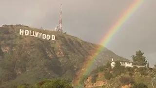 Rainbow spotted by Hollywood sign
