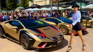 MONACO GOLDEN LAMBORGHINI PARTY 2024| SECRET BILLIONAIRE PLACE | RARE SUPERCARS | LUXURY LIFESTYLE