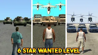 6 STAR WANTED LEVEL IN EVER GTA GAME ! (GTA 5, GTA 4, GTA SAN ANDREAS, GTA VC, GTA 3)