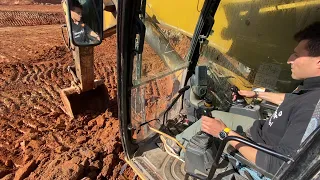 Caterpillar 385C Excavator Loading Trucks - Operator View