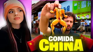 🐸 REACCIONO A LUISITO PROBANDO COMIDA CALLEJERA CHINA  🇨🇳 | VAKII96