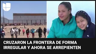 Esta migrante venezolana y su hija dicen arrepentirse de cruzar irregularmente la frontera de EEUU