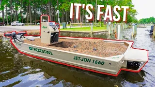 180HP IN A JON BOAT?! Jet Boat Build Walk Through and Water Test