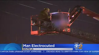 Man On Boom-Lift Electrocuted In South LA; Boy Leaps To Safety