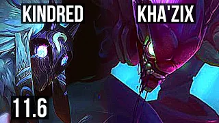 KINDRED vs KHA'ZIX (JUNGLE) | 70% winrate, 11/2/5, Legendary | EUW Master | v11.6