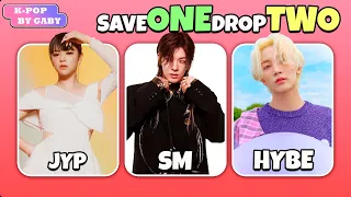 SAVE ONE DROP TWO (JYP VS SM VS HYBE) | KPOP GAME