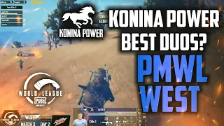 KONINA POWER DUO CHICKEN DINNER IN PMWL WEST | BEST TEAM? | PUBG MOBILE