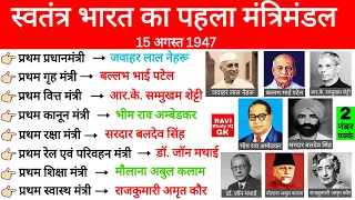 स्वतंत्र भारत का पहला मंत्रीमंडल | Bharat ka Pehla mantrimandal | First Cabinet Minister | Gk Trick
