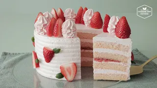 딸기 핑크벨벳 케이크 만들기 : Strawberry Pink Velvet Cake Recipe | Cooking tree