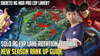 SOLO RG EXP LANE ROTATION TUTORIAL | NEW SEASON RANK UP GUIDE | MOBILE LEGENDS