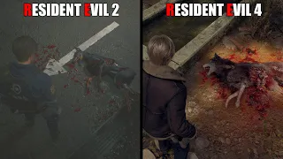 Resident Evil 2 Remake vs Resident Evil 4 Remake - Physics and Details Comparison Part 2