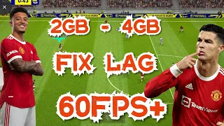 How To Fix Lag efootball 2024 2gb,3gb,4gb Ram Mobile (60fps)| Pes 2024 Mobile Optimizing  (ANDROID)