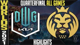 DK vs MAD Highlights ALL GAMES | Worlds 2021 Quarterfinals Day 3 | Damwon KIA vs MAD Lions