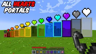 all nether portals with different hearts in Minecraft - compilation