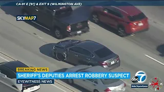 Robbery suspect, woman in custody after leading authorities on wild chase through LA | ABC7