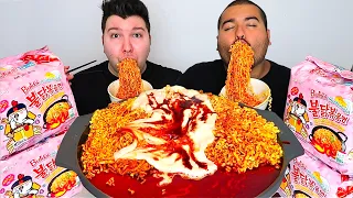 WE'RE BACK TOGETHER • EXTREMELY CHEESY CARBO FIRE NOODLES • Mukbang & Recipe