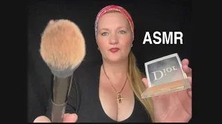 ASMR Doing your Makeup Mouth Sounds & Visual Triggers - Face Brushing, Personal Attention, Roleplay