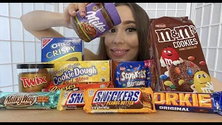 МУКБАНГ| КУЧА ШОКОЛАДА🙀🍪🍫🍯| MUKBANG CHOCOLATE BARS COOKIES🍫🍪😋 не ASMR