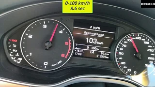 Audi A6 2016 2.0 TDI 190PS S-Tronic Acceleration 0-100 km/h & 0-200 km/h