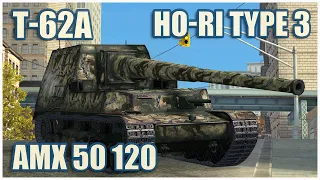 T-62A, Ho-Ri Type III & AMX 50 120 • WoT Blitz Gameplay