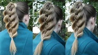 DIY 4 Strand Braided Ponytail Hairstyle | Braidsandstyles12