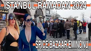 Exploring The Vibrant Spice Bazaar Of Eminönü In Istanbul On March28 2024 During Ramadan istanbul 4k