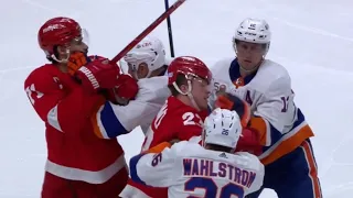 Scrum Breaks Out After Lucas Raymond Hits Mat Barzal