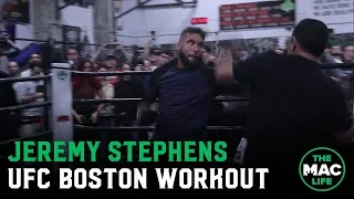 Jeremy Stephens throws bombs during UFC Boston Open Workouts