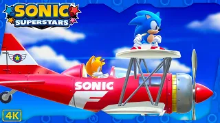 Sonic Superstars ⁴ᴷ Bridge Island Zone (Story Mode, All 7 Chaos Emeralds) Sonic and Tails