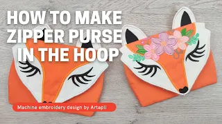Zipper Purse with Flap In the Hoop 🤩 Machine Embroidery Design. How to Make?
