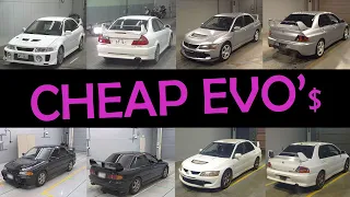 Affordable JDMs! Mitsubishi Evo's Sold Cheap at Auctions