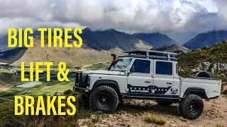 35" TIRES, 2" LIFT & BRAKES INSTALL V8 DEFENDER 130 - GARAGE SESSIONS