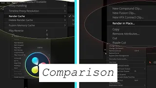 Comparison: Render Cache and Render in Place. DaVinci Resolve.