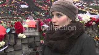 UKRAINE:BARRICADES TURN INTO MEMORIAL