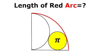 HARD MATH OLYMPIAD: FIND LENGTH OF RED ARC