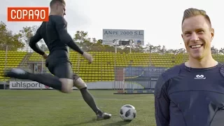 How Good Is Ter Stegen With His Feet? Exclusive Skill Challenge